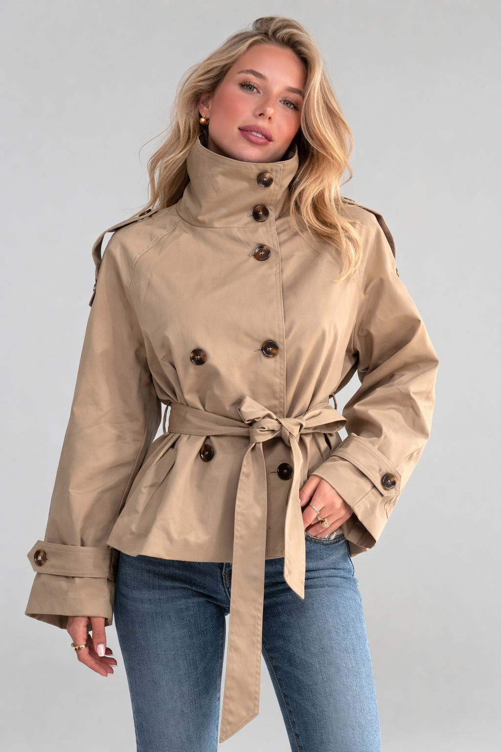Trench Curto Gola alta Oxford®️