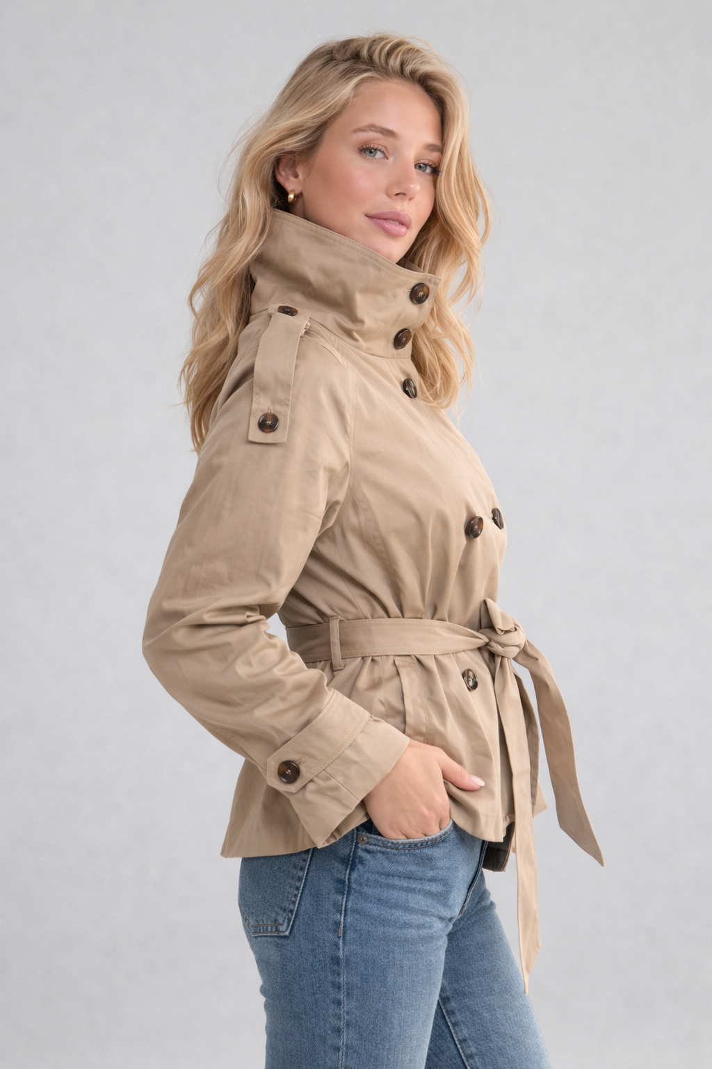 Trench Curto Gola alta Oxford®️