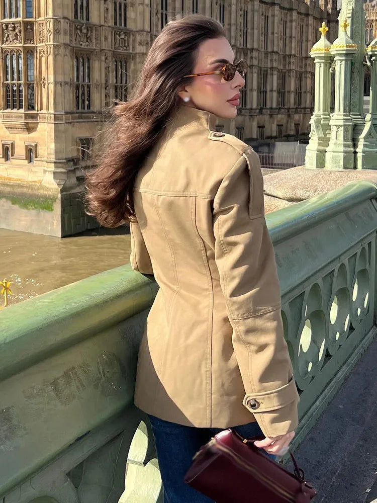 Trench Curto Gola alta Marina®️
